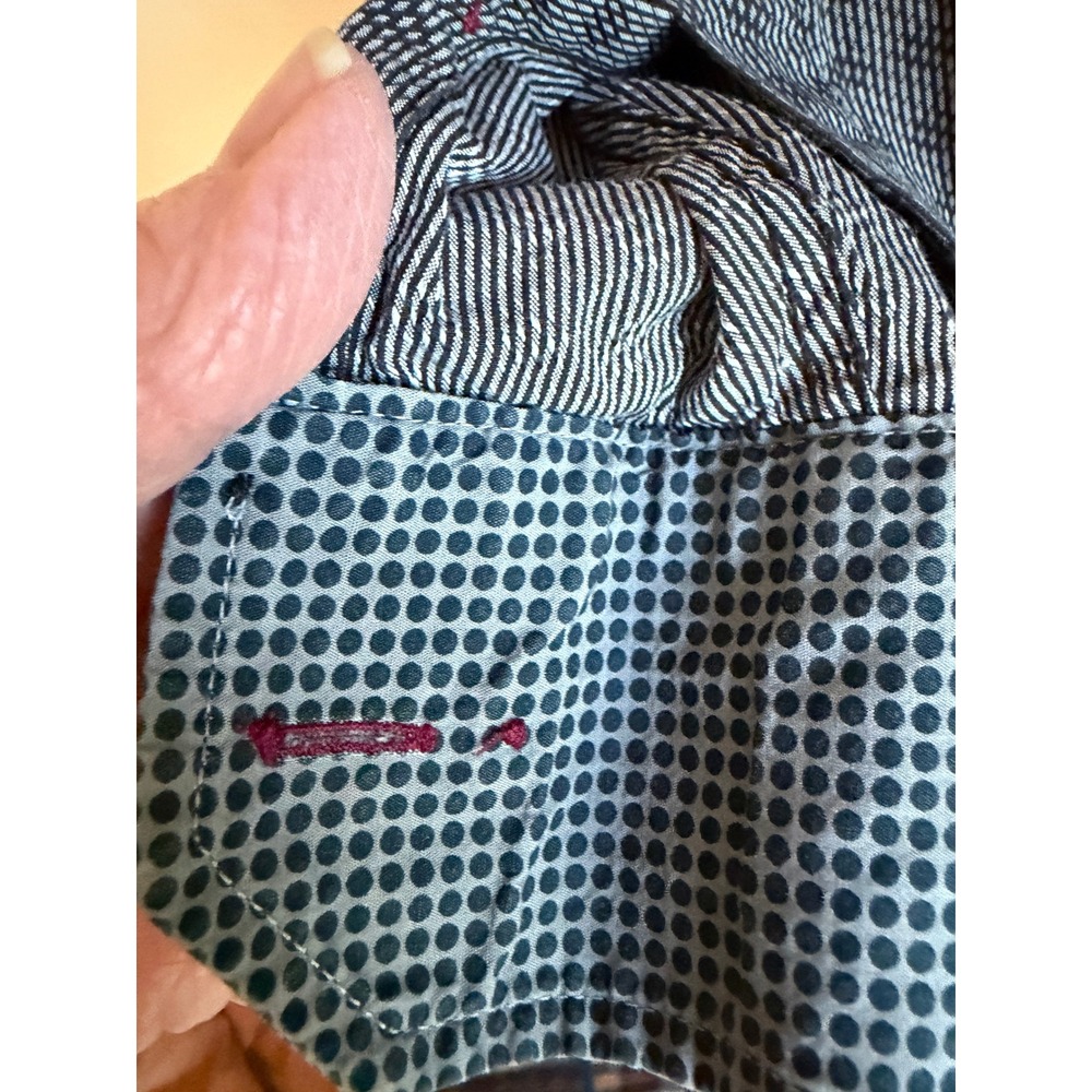 Bugatchi Uomo Mens Large Grey Black Geometric Button Down Shirt Long Sleeve - Picture 5 of 7
